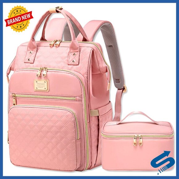 Handbags - Lunch Laptop Backpack Women's Work Travel Carry-On Multi-Pocket Compartment